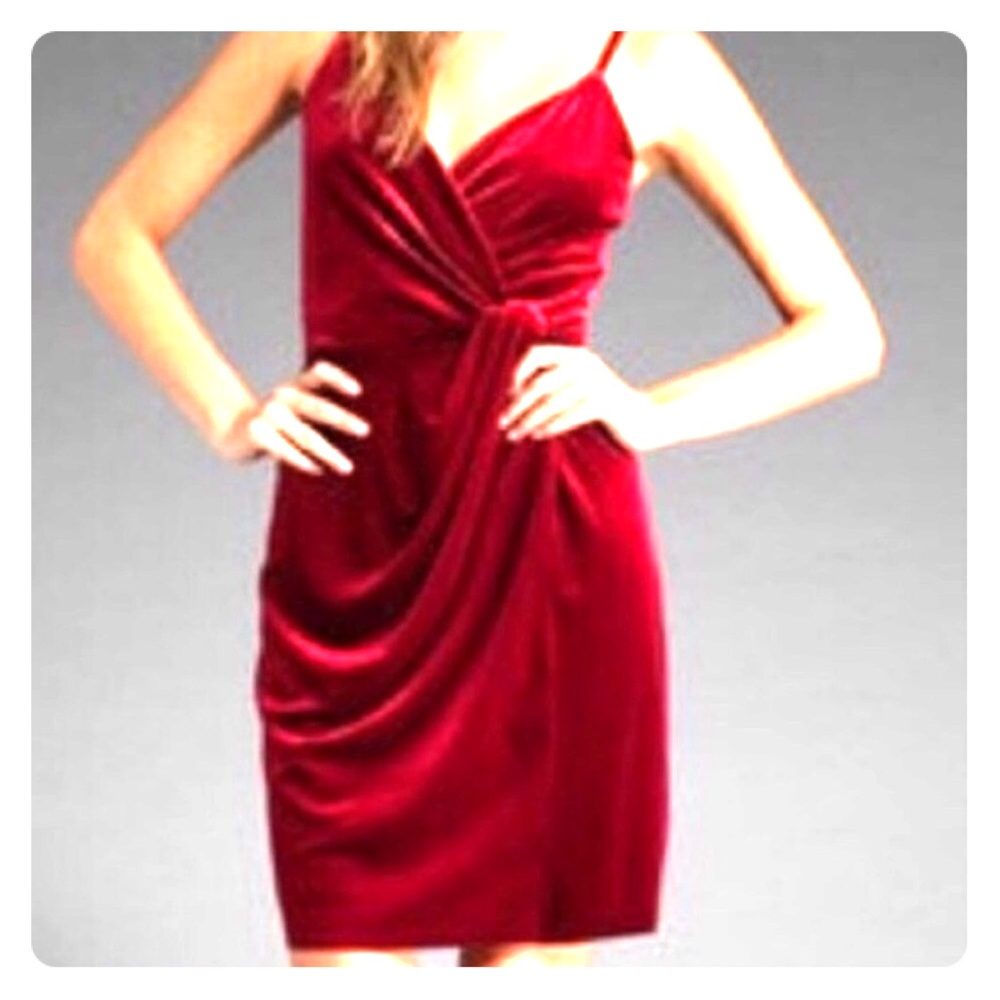 Bailey 44 Spagetti Strap Faux Wrap Velvet Dress